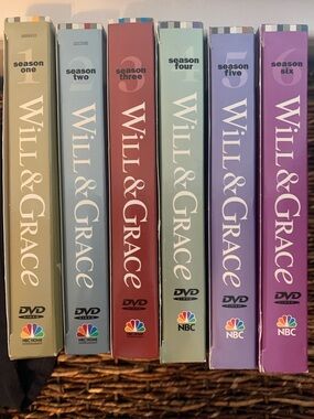 Will & Grace Seasons 1-6 DVD Box Set - Multi-Color Spines